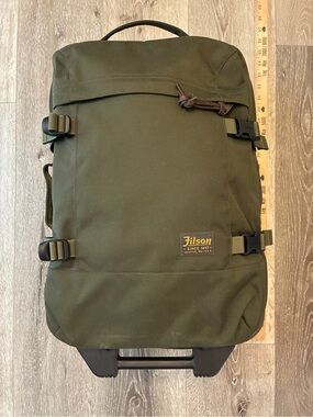 Filson Otter Green Ballistic Nylon Rolling Carry-On Bag